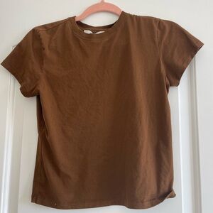 Frame Denim women’s baby doll  Brown Short Sleeve Tee